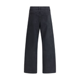 Black Cotton Straight-Leg Jeans